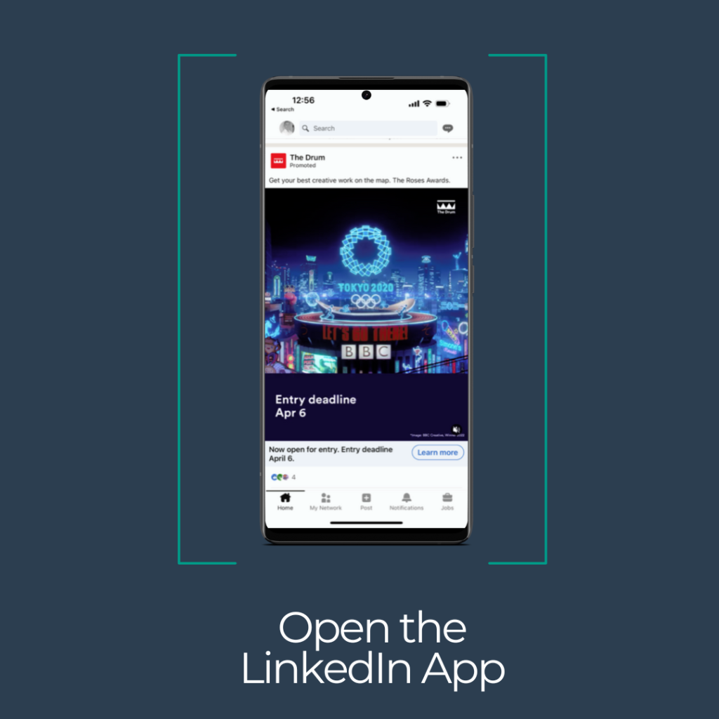 Open the LinkedIn App on your phone